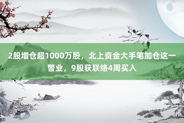 2股增仓超1000万股，北上资金大手笔加仓这一瞥业，9股获联络4周买入