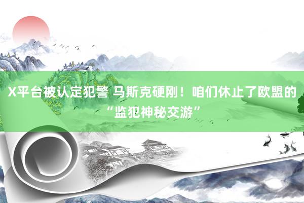 X平台被认定犯警 马斯克硬刚！咱们休止了欧盟的“监犯神秘交游”