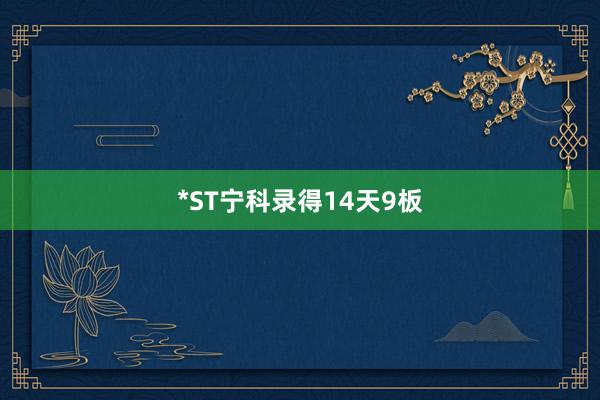 *ST宁科录得14天9板