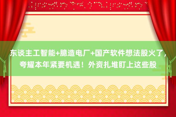 东谈主工智能+臆造电厂+国产软件想法股火了，夸耀本年紧要机遇！外资扎堆盯上这些股