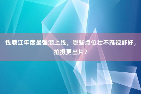 钱塘江年度最强潮上线，哪些点位壮不雅视野好，拍摄更出片？