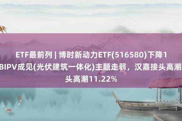 ETF最前列 | 博时新动力ETF(516580)下降1.04%，BIPV成见(光伏建筑一体化)主题走弱，汉嘉接头高潮11.22%